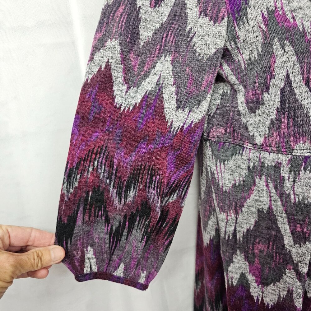 I.N. Studio Dress Knit Purple Gray Cowl Neck Grunge Retro Twee 10P - Picture 3 of 11